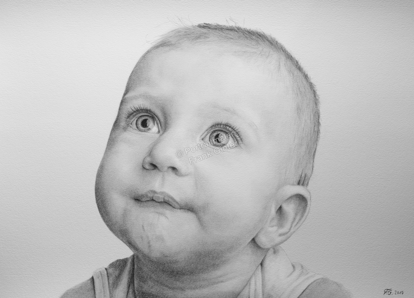 Babyzeichnung, Baby-Portraits, Bleistiftzeichnungen-Babyportrait