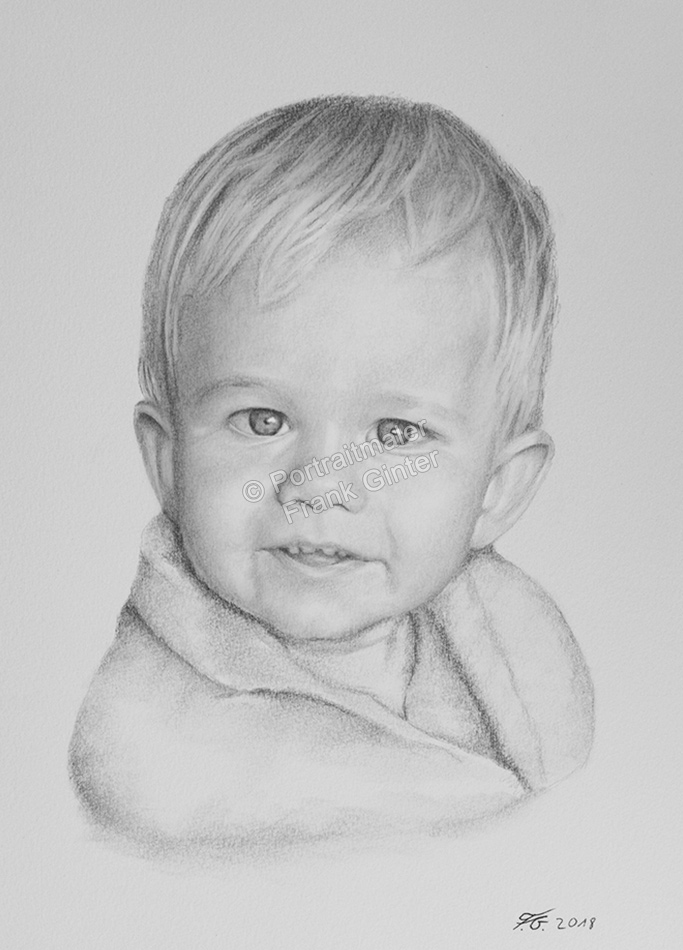 Bleistiftzeichnung-Portraitzeichnung-Babybilder