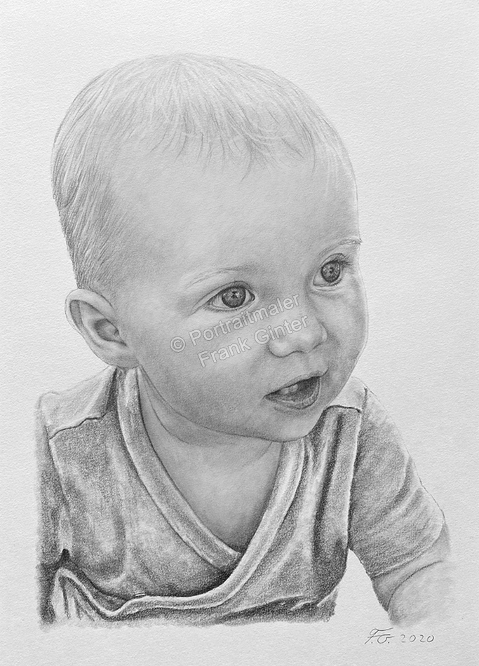 Bleistiftzeichnungen-Portrait-Babyzeichnung