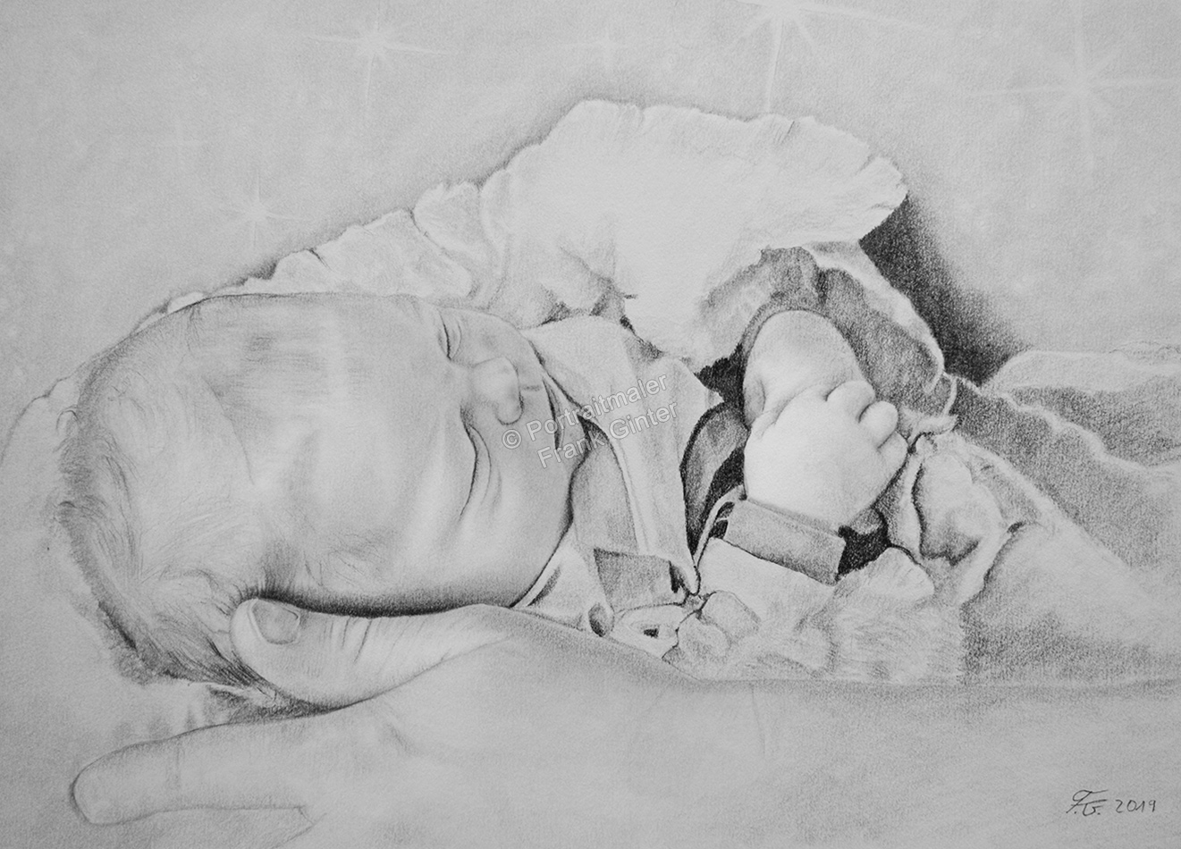 Bleistiftzeichnungen-Portraitzeichnung-Baby