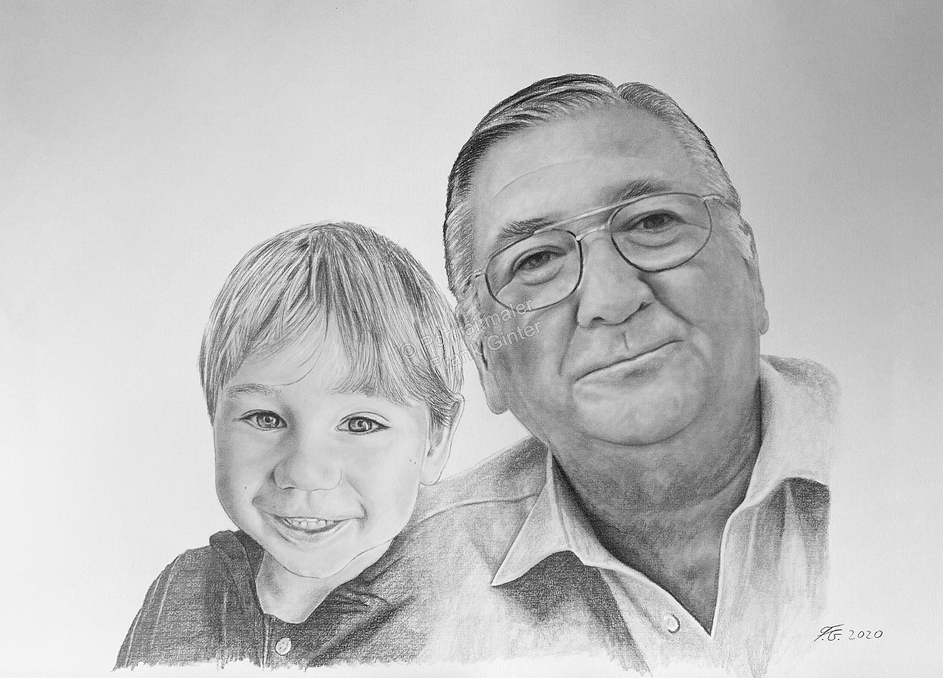 Bleistiftzeichnungen-Portraitzeichnung-Opa-Enkelkind-01